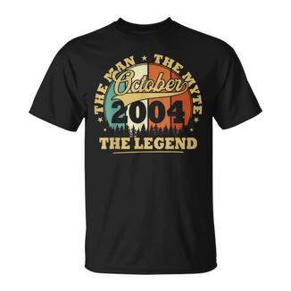 Humour Cadeau 20 Ans Anniversaireintage 2004 Octobre T-Shirt - Cadeauxyz