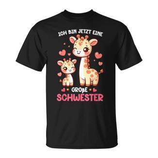 Ich Bin Jetzt Eine Großechwester Giraffe Geschwisterkind T-Shirt - Geschenkecke