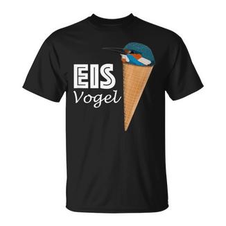 JzBirds Eisvogel In Eiswaffelogel Zeichnung Biologe Lustiges Fürogelfreunde Undogelbeobachter chwarz T-Shirt - Geschenkecke