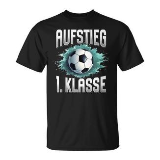 Kinder Aufstieg 1 Klasse Fußballchulanfang Einschulung Bunt T-Shirt - Geschenkecke