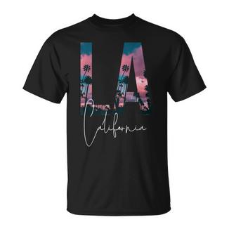 La California Los Angeles Palmenenice Beachkyline T-Shirt - Geschenkecke