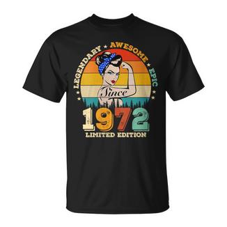 Legendario De 53 Años Desde 1972 Impresionante 53 Cumpleaños Es Cuello Camiseta unisex - Regaloses