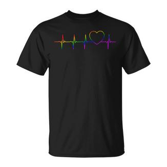 Lgbt Herzschlag Ekg Gay Pride Geschenk T-Shirt - Geschenkecke