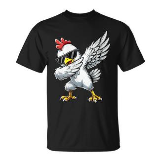 Lustiges Huhnmotiv Mit Tanzendem Huhn Mit-Ausschnitt T-Shirt - Geschenkecke