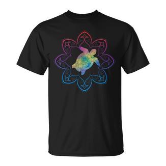 Meditation Wasserschildkröte Esoteriker Mandalachildkröte T-Shirt - Geschenkecke