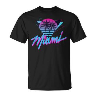 Miami – Palmen –Aperwaveynthwave 80Er Jahretil Retro T-Shirt - Geschenkecke