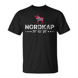 Norwegen Norway Norgekandinavien Koordinaten Nordkap T-Shirt - Geschenkecke