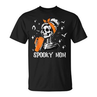 Spooky Mom Groovy Vintage Halloween Spooky Mama Mother T-Shirt - Monsterry
