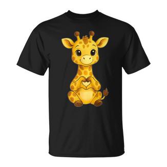 Süße Giraffe Mit Herzsymbol T-Shirt - Geschenkecke