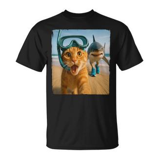 Tralalero Tralalahark Italienisches Brainrot Meme-Katzen-Selfie T-Shirt - Geschenkecke