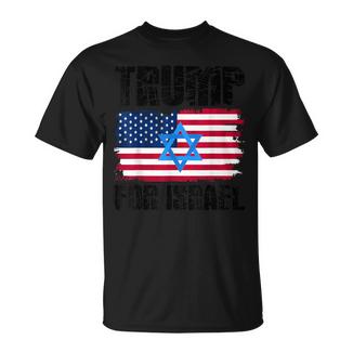 Trump Pour Israël Drapeau Juif Américain Étoile De David T-Shirt - Cadeauxyz