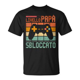 Uomo Livello Padrebloccato Giocatore Papà Nascita Annuncio Maglietta - Novitaregali