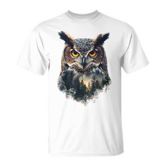 Búho Naturaleza Árbol Pintura Gráfico Animal Arte Búho Camiseta unisex - Regaloses