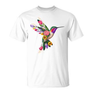 Colibrí Amante Floral Estética Florilvestre Colibrí In Mangas Camiseta unisex - Regaloses