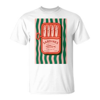 Sardines En Étain De Poisson Rétro Graphique Été Pour Homme T-Shirt - Cadeauxyz