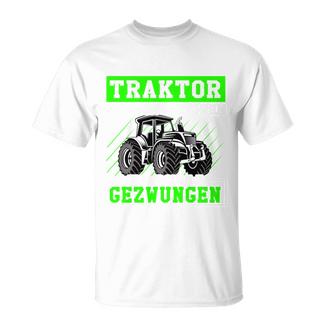 Zum Traktor Fahren Geboren Zurchule Gezwungen T-Shirt - Seseable