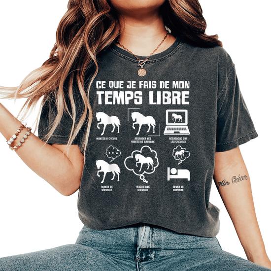 T-shirt équitation Cadeau T-Shirt Équitation Humoristique - Ce Que Je Fais De Mon Temps Libre - Cadeau Cavalier Ou Cavalière Vêtement Cheval Passion T-shirt équitation Cadeau T-Shirt Équitation Humoristique - Ce Que Je Fais De Mon Temps Libre - Cadeau Cavalier Ou Cavalière Vêtement Cheval Passion