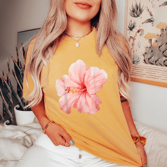 T-Shirt Été Tournesol Filles Imprimé Floral Mignon - Haut Coton Ample Col Rond Manches Courtes