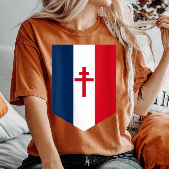Drapeau Français Croix De Lorraine Cadeau Patriote Français Sweat à