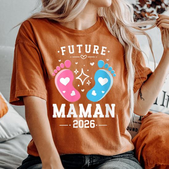 T-Shirt Future Maman En Cours Annonce Grossesse Loading Bébé 2022 - Col En V