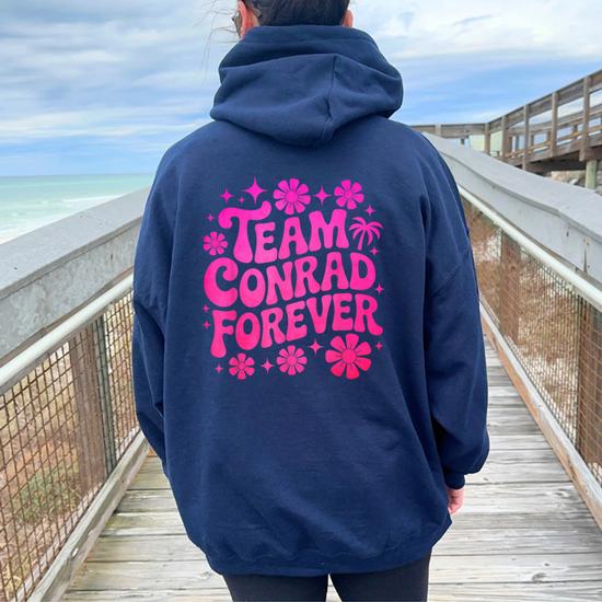 Sweat à Capuche Vintage Team Conrad Forever – Style Rétro Flower Power Années 70 – Homme Femme Unisexe