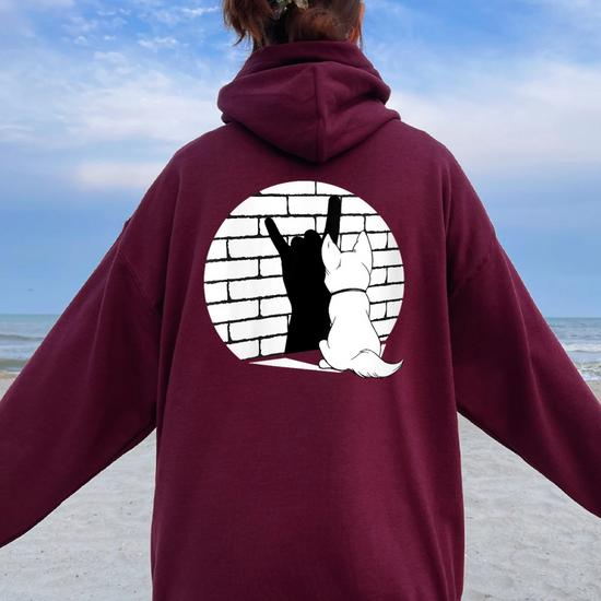 Sweat à Capuche Homme/Femme - Motif Maine Coon Punk Guitare Électrique, Coupe Classique